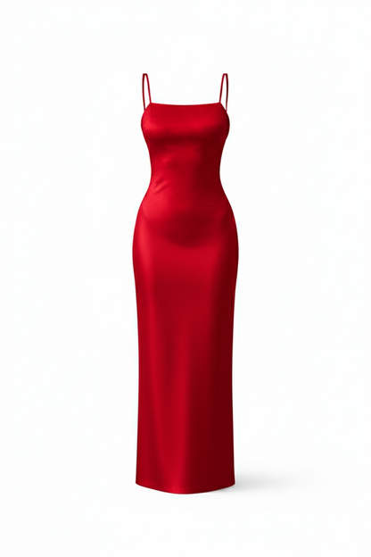 Vestido lencero de seda rojo "Eterna"