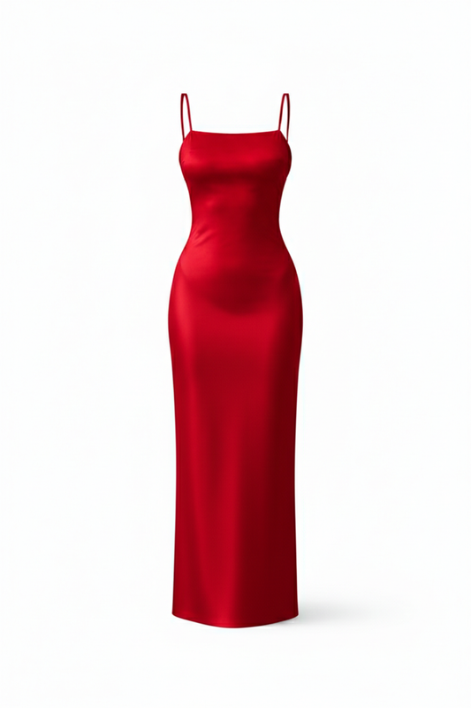 Vestido lencero de seda rojo "Eterna"