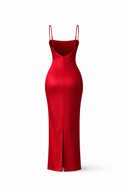 Vestido lencero de seda rojo "Eterna"