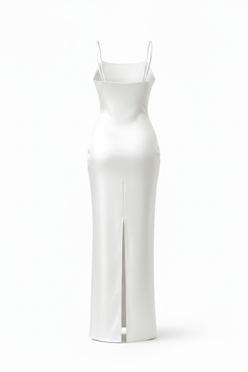 White silk slip dress White / L White silk slip dress White / L